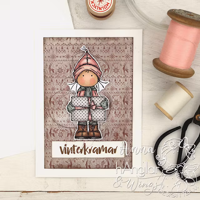 Clear Stamps - Tomtar med paket och skylt