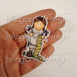 Sticker - Knitting girl