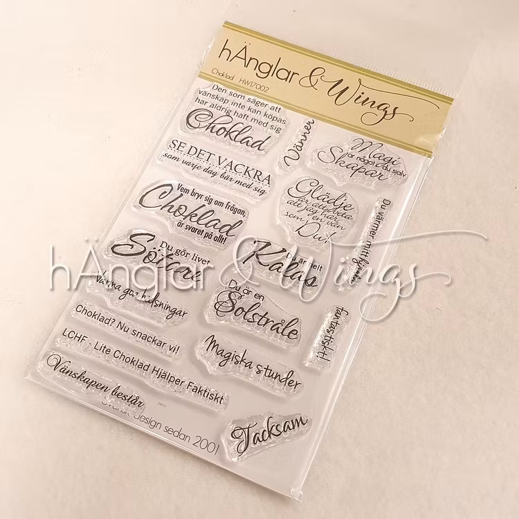 Clear Stamps Svenska Stämplar med texter om Choklad