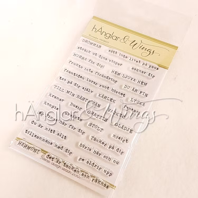 Clear Stamps Svenska Stämplar med blandade texter i skrivmaskinsfont
