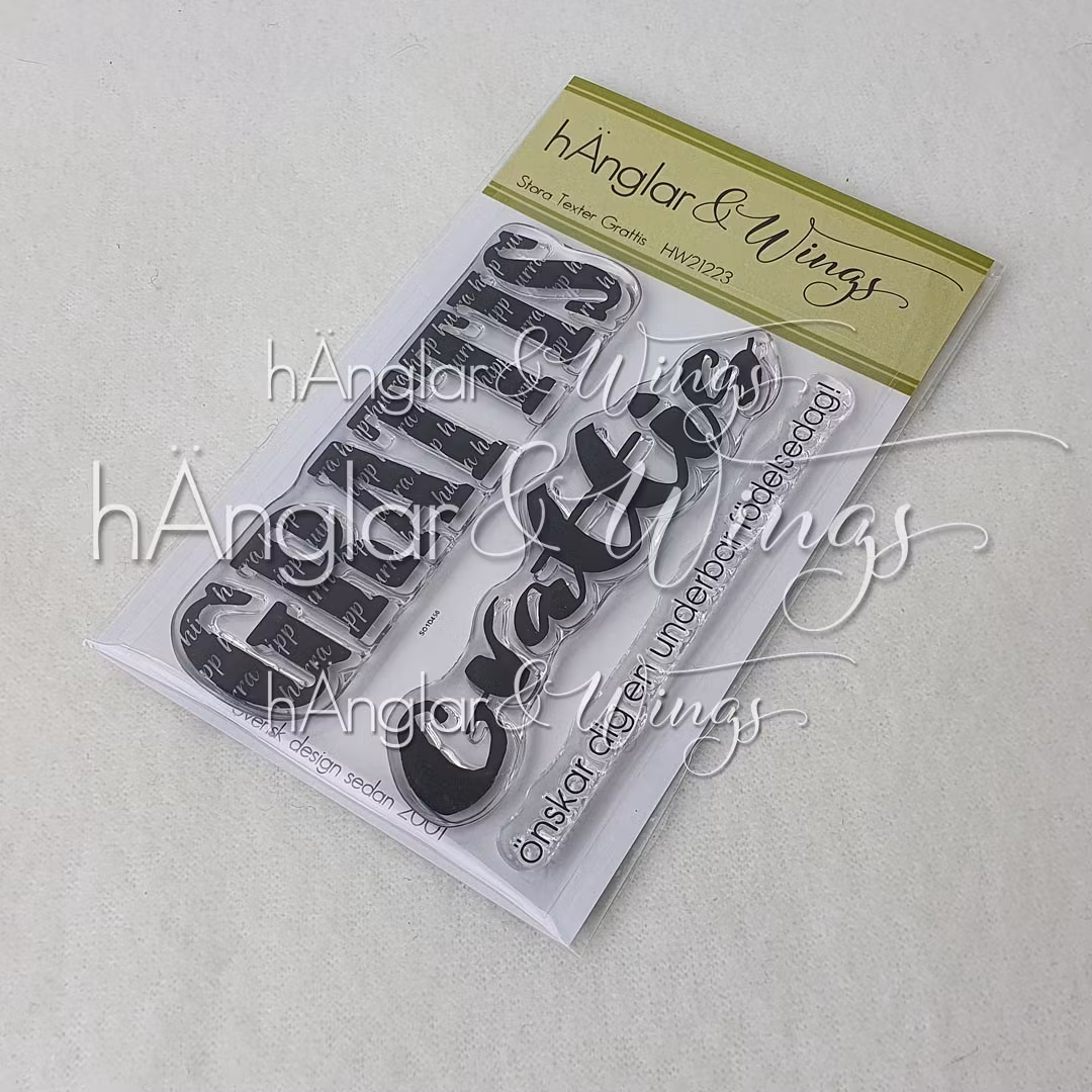 Clear Stamps - Stora Texter Grattis / Big sentens Happy Birthday  A7