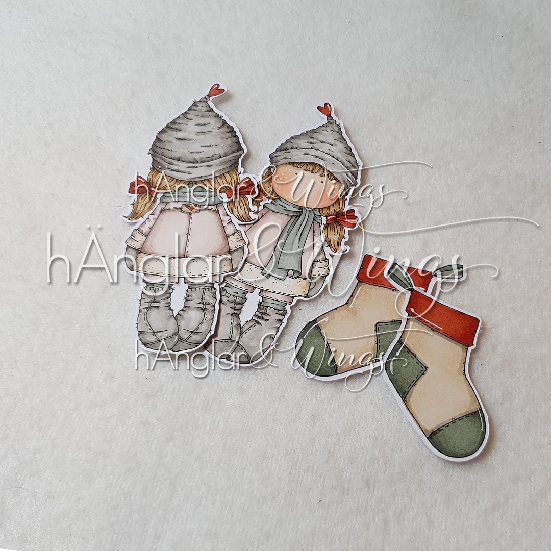 Clear Stamps - Fram- och Baktomta / Front and Back-santa girl