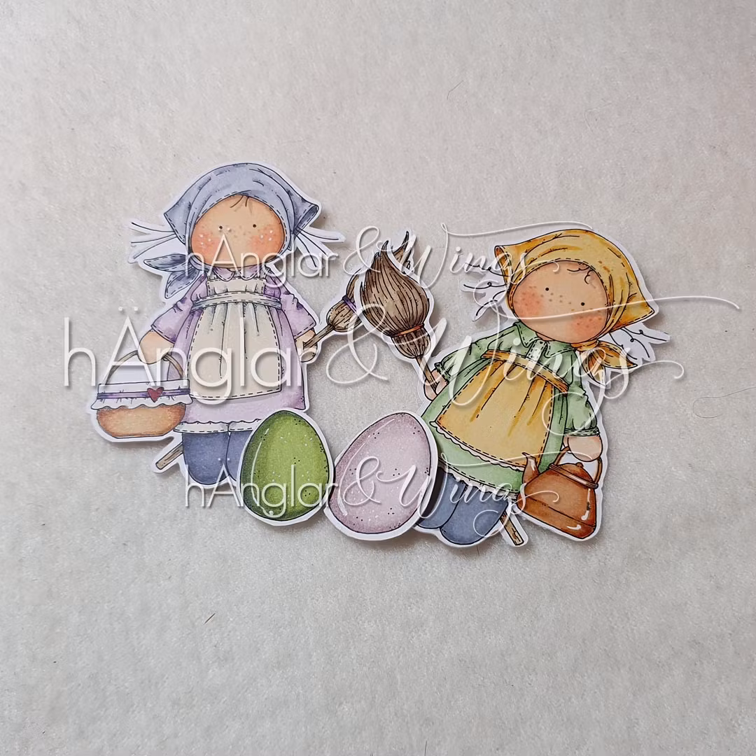 Clear Stamps - Blåkullor / Blue Hill Girls