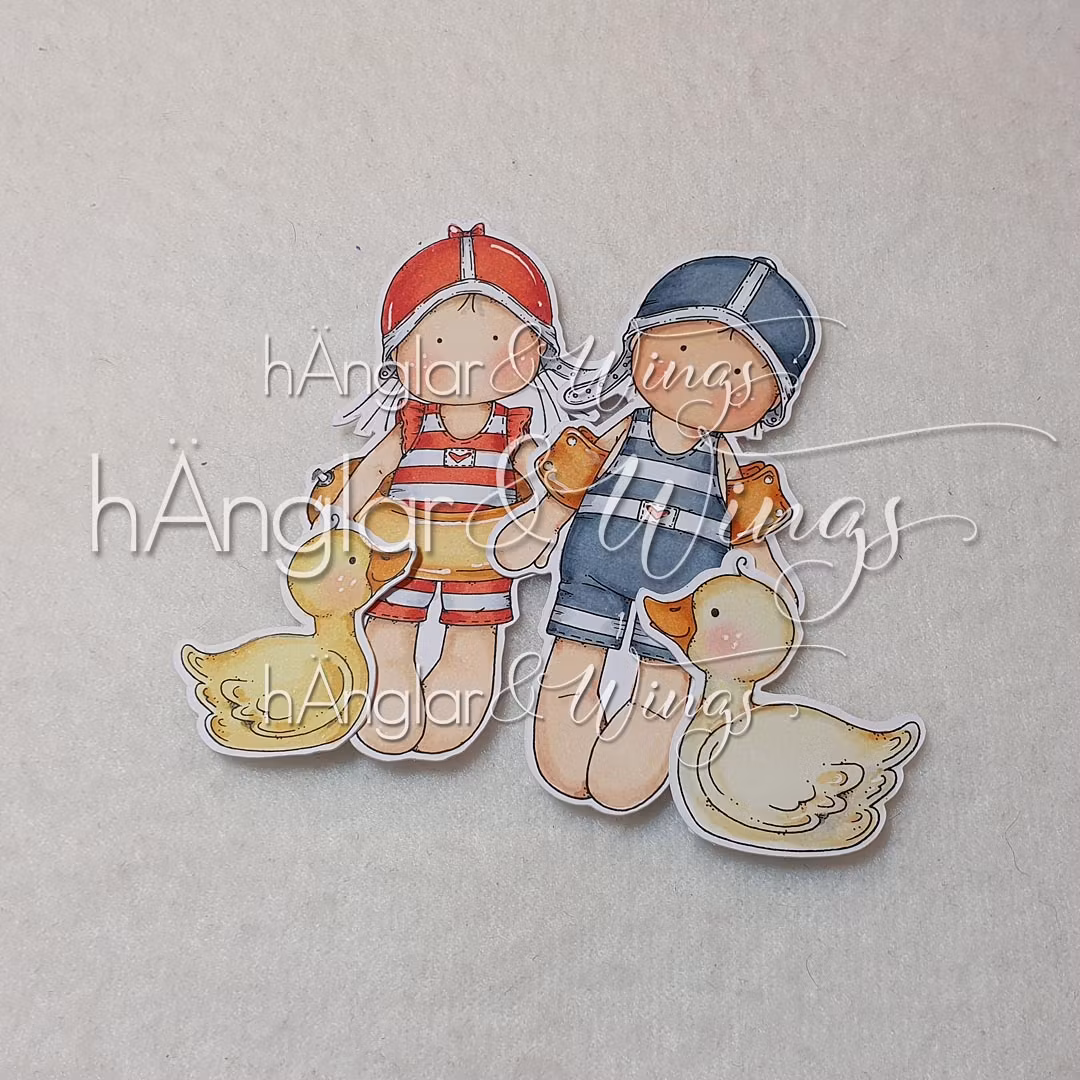 Clear Stamps - Baddare / Bathing kids