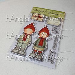 Clear Stamps - Tomtar med paket och skylt