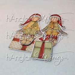Clear Stamps - Långa sittande Tomtar / Long seated Santas