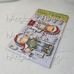 Clear Stamps - Tomtar med Ljusslinga / Santas with String of Lights
