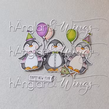 Clear Stamps - Partypingviner / Party penguins