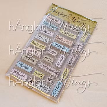Clear Stamps - Ruttexter Franska / Square words - French