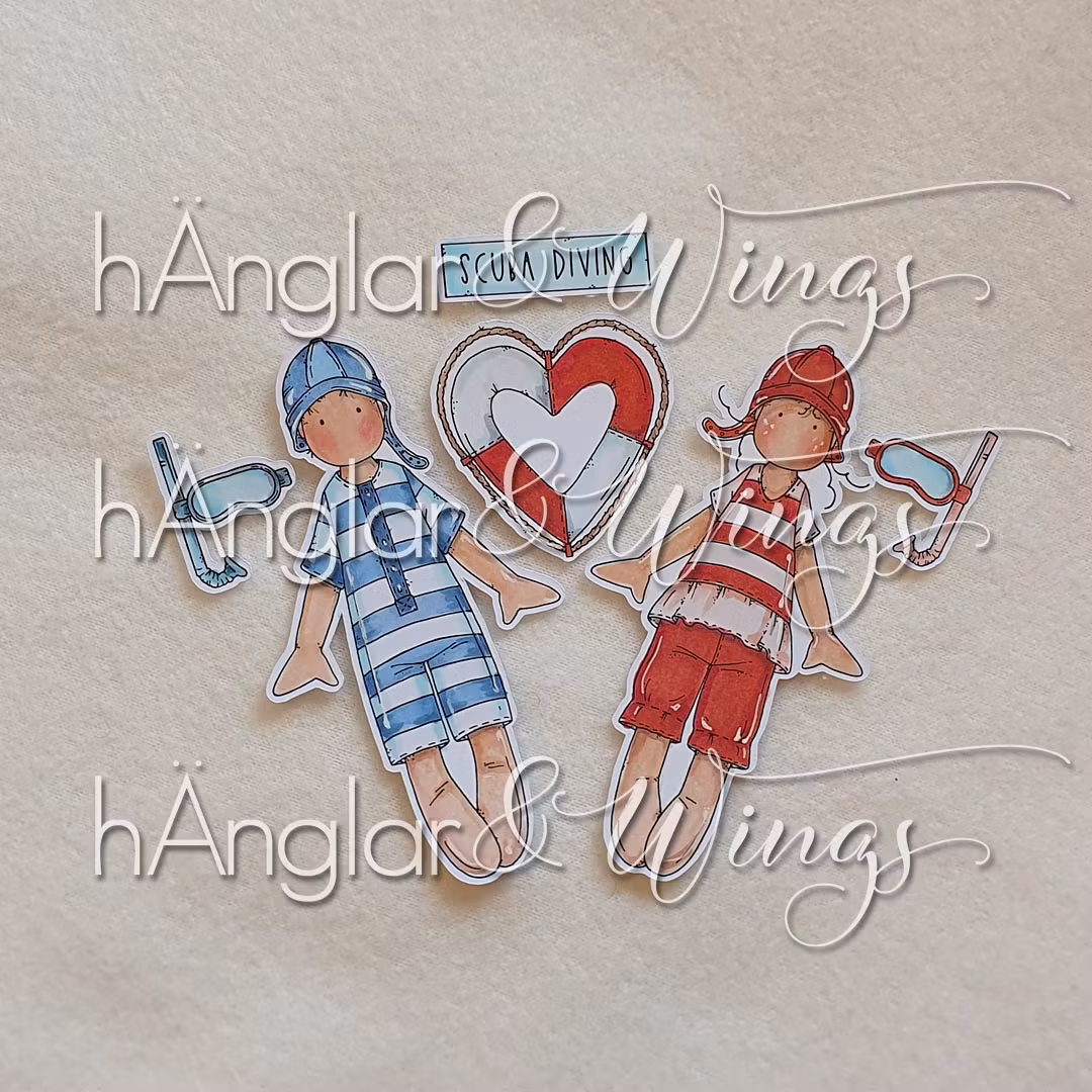 Clear Stamps - Långa badfolk (Försommarkit -26)