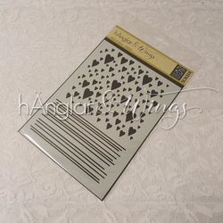 RETIRED - Stencil - Hjärta & Rand / Hearts & Stripes