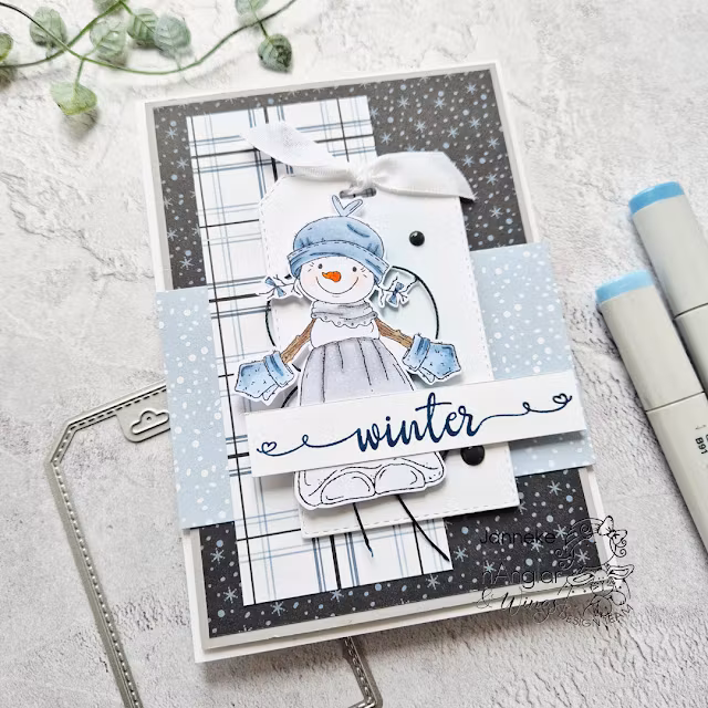 Clear Stamps - Snögubbar med vagn