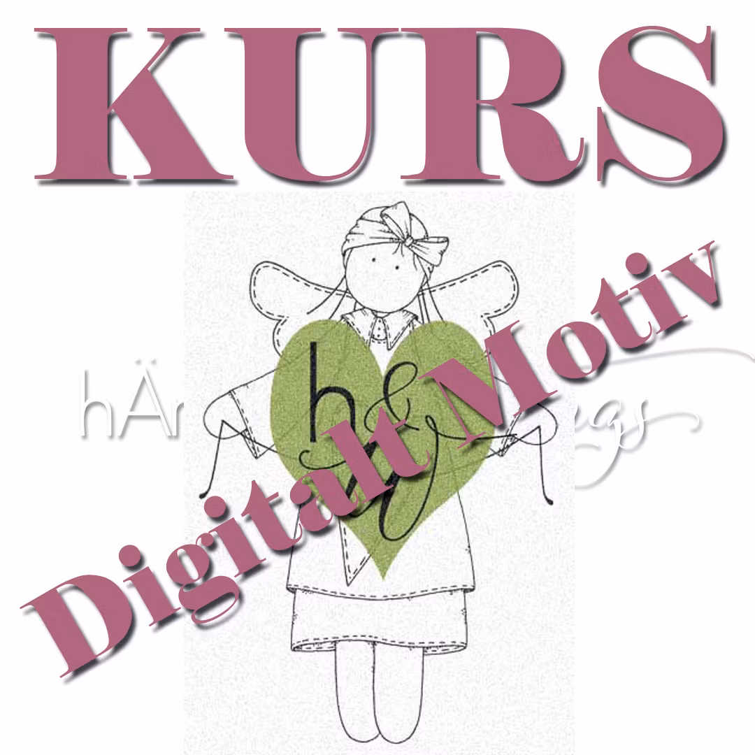 Färgläggningskurs *med digi-stämpel*  Retro Lång hÄngla
