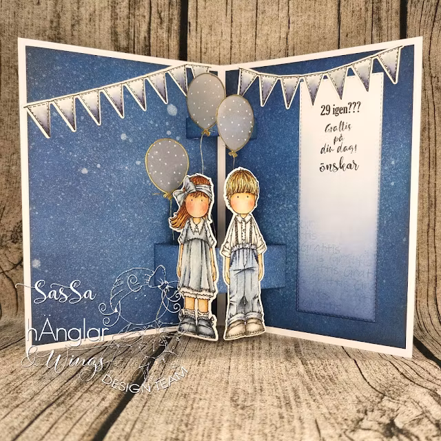 Clear Stamps - SET - Långa Kalasare MED DIES / Tall party folks with DIES (HW22393 + HWD22005)