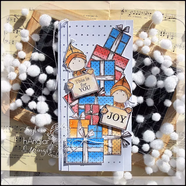Clear Stamps - Tomtar med paket och skylt