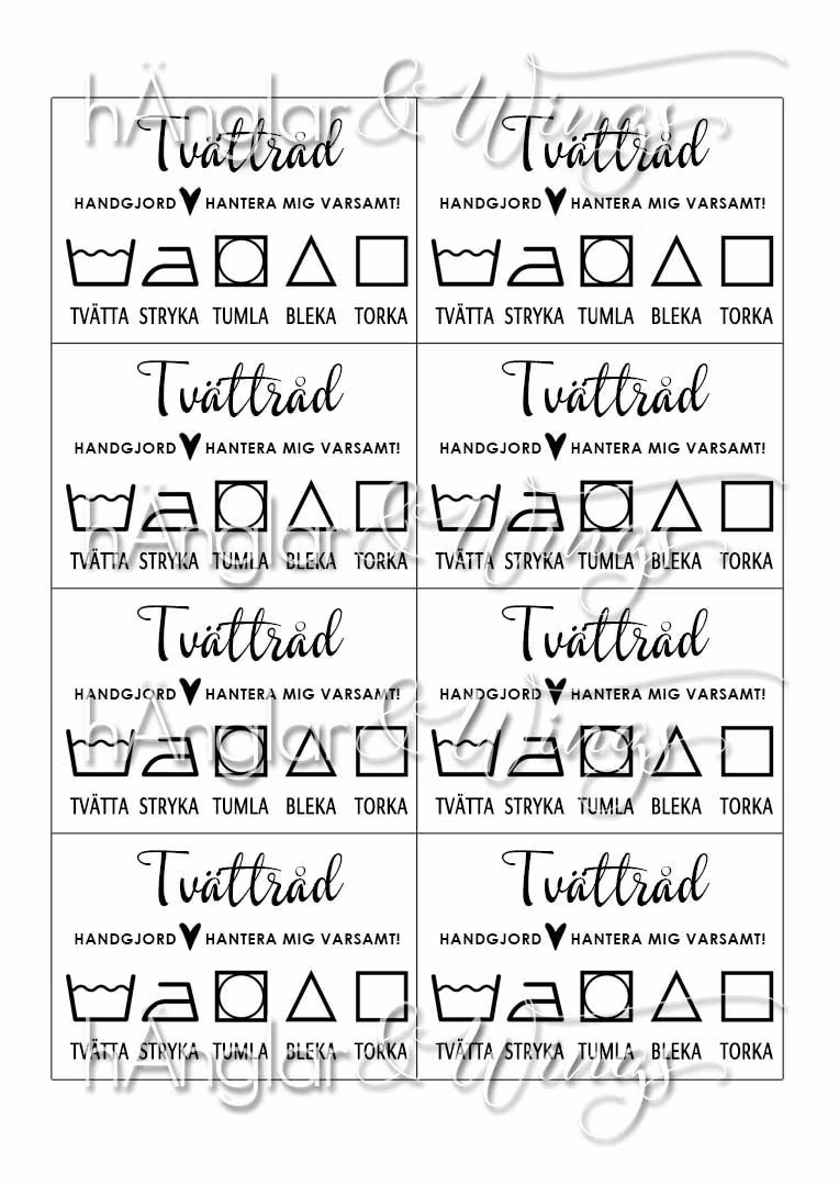DIGI - Etikett Tvättråd - A4 (PDF)