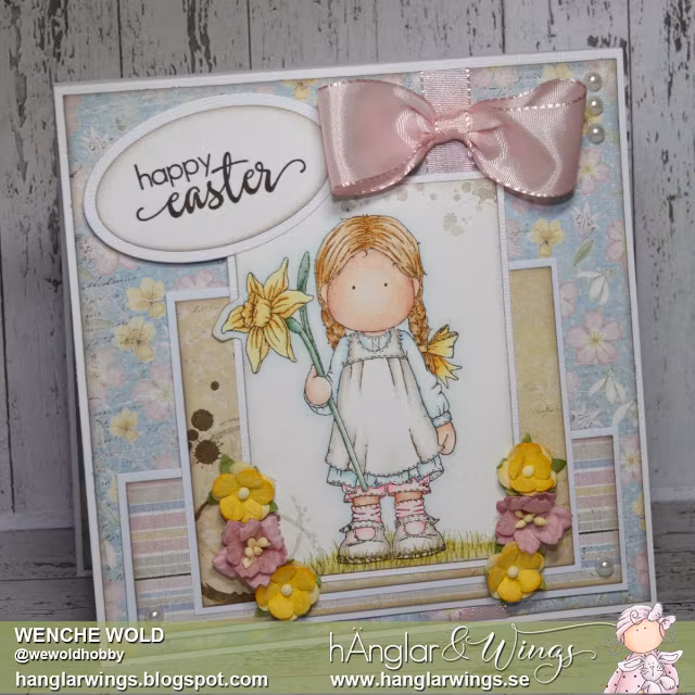 Clear Stamps - Flicka med Påsklilja / Girl with daffodil  A7