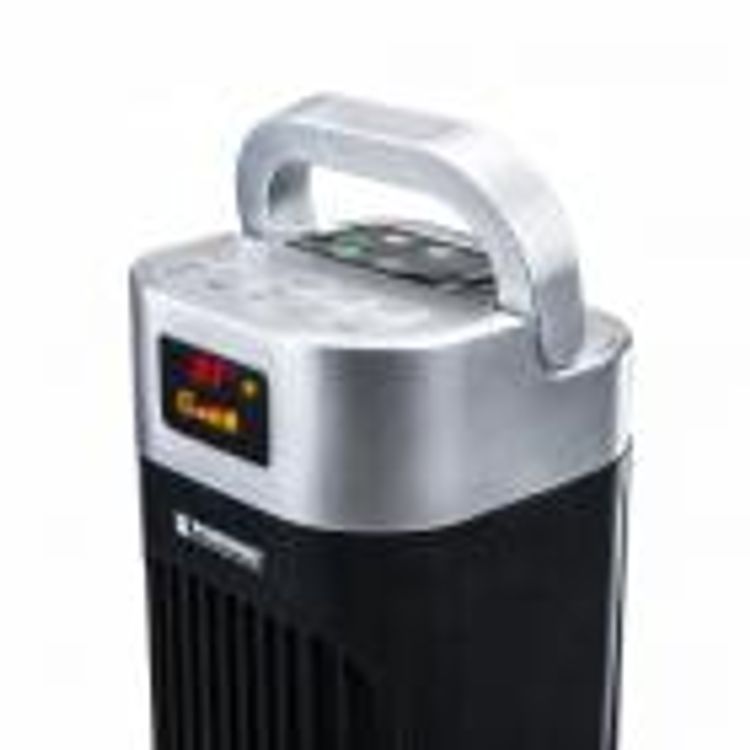 Tornfläkt, pelarfläkt 121cm, tyst exklusiv stående fläkt, golvfläkt med fjärrkontroll, 90W, svart, Powermat Black Tower