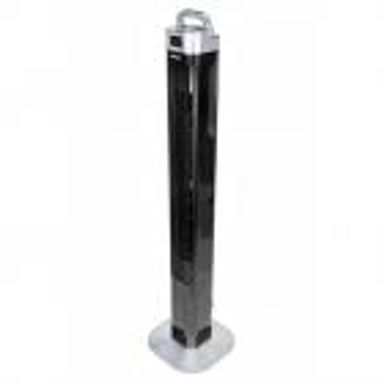 Tornfläkt, pelarfläkt 121cm, tyst exklusiv stående fläkt, golvfläkt med fjärrkontroll, 90W, svart, Powermat Black Tower