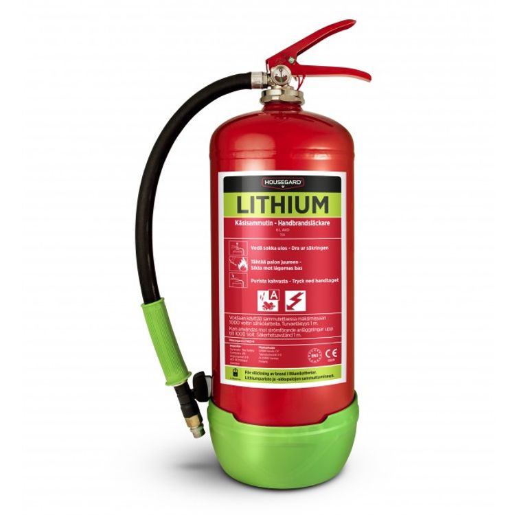 Housegard 6 liter AVD brandsläckare, röd, LITHEX6 13A