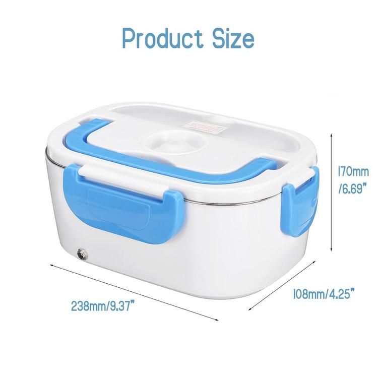 Elektrisk uppvärmd lunchbox bärbar 2 i 1, 12-24 Volt