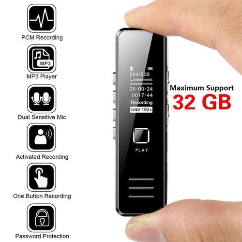 Vattentät Mini Digital Voice Activated Recorder Spy Dictaphone Audio Sound Recorder MP3
