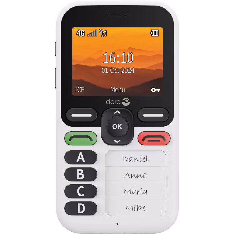 Doro Mobiltelefon 4G Leva X10 Vit/Svart
