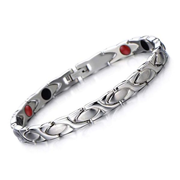 Slim magnetisk armbånd (sølv)