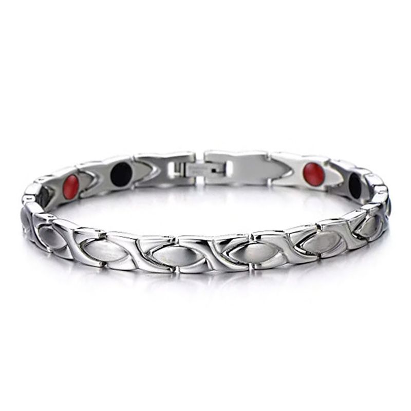 Slim magnetisk armbånd (sølv)