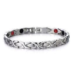 Slim magnetisk armbånd (sølv)