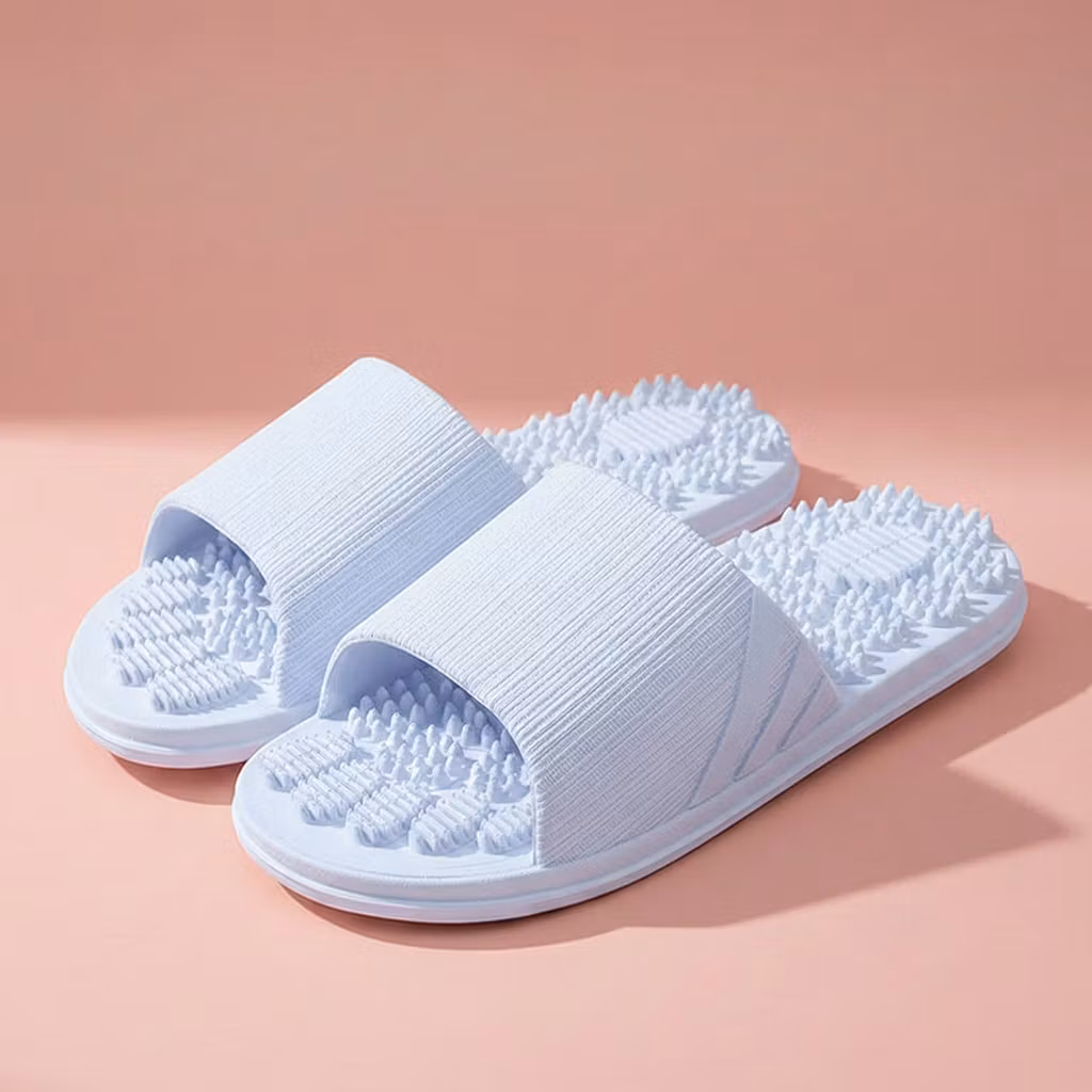 Lyseblå tøfler (fotmassasje)