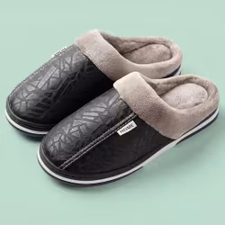 Tøfler i lær (svart)