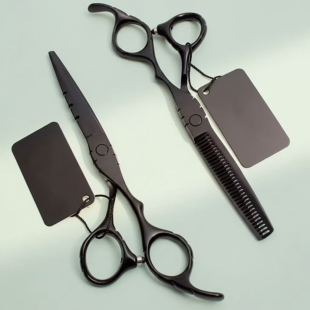 Frisørsakser proff svart (2 stk)