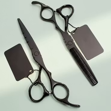 Frisørsakser proff svart (2 stk)
