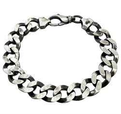 Catwalk - Pansarlänk Armband Oxiderat Silver