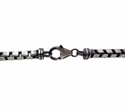 Catwalk - Boxlänk Armband Oxiderat Silver