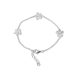 Catwalk Exclusive - Armband Stardust Triple Flower Rhodinerat Silver