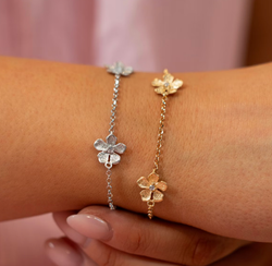 Catwalk Exclusive - Armband Stardust Triple Flower Rhodinerat Silver