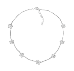Catwalk Exclusive - Halsband Stardust Flower Rhodinerat Silver