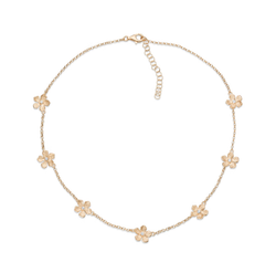 Catwalk Exclusive - Halsband Stardust Flower Förgyllt Silver