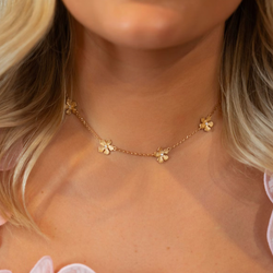 Catwalk Exclusive - Halsband Stardust Flower Förgyllt Silver