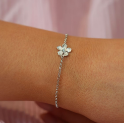 Catwalk Exclusive - Armband Stardust Flower Rhodinerat Silver