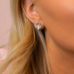 Catwalk Exclusive - Örhängen Stardust Flower Rhodinerat Silver
