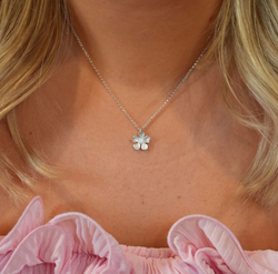 Catwalk Exclusive - Halsband Stardust Flower Rhodinerat Silver