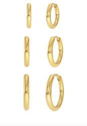 Edblad - Triple Pair Hoops Gold