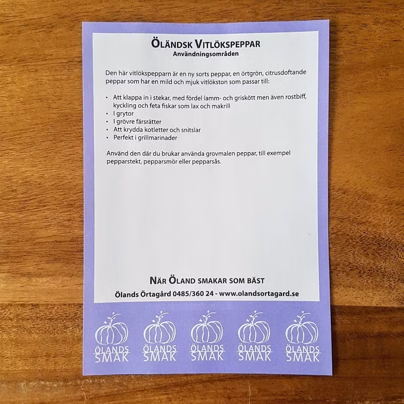 Öländsk Vitlökspeppar, påse