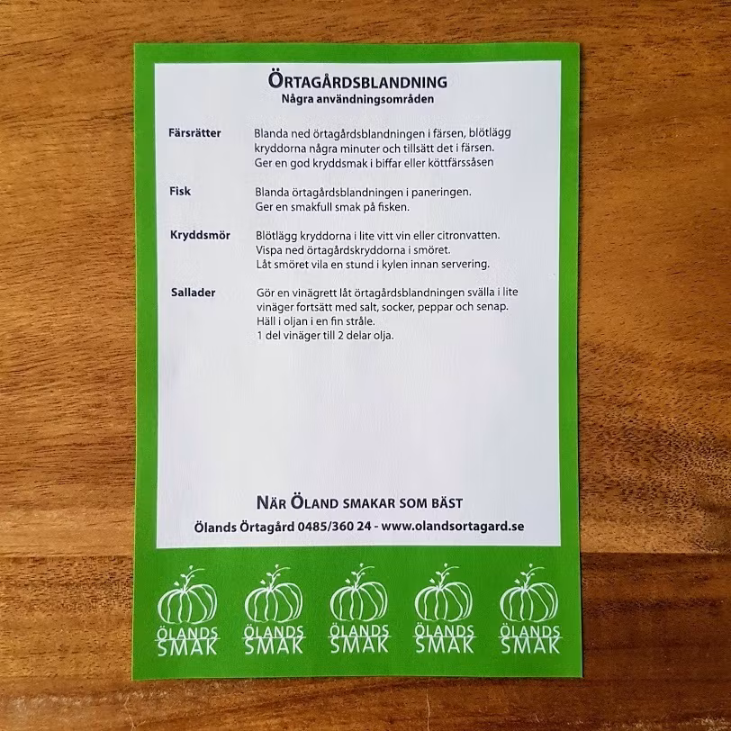 Örtagårdsblandning, påse