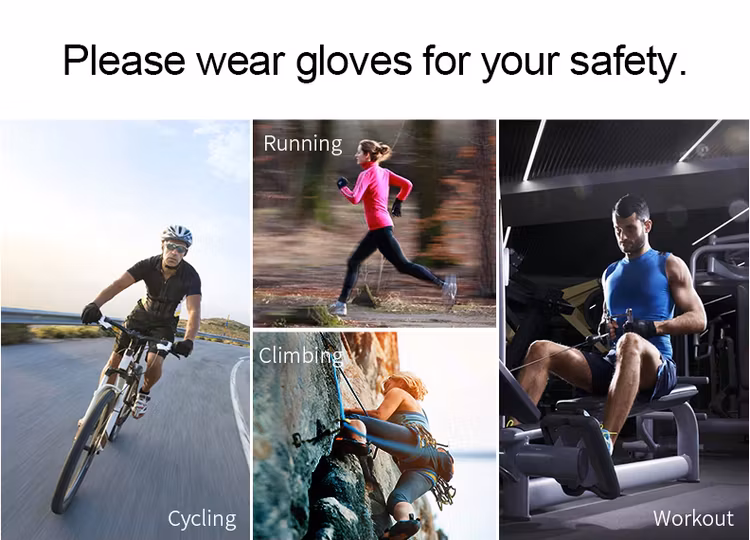 INBIKE Stötsäker Cykelhandskar Träningshandskar Sporthandskar Män Kvinnor Cykel Gym Fitness Handskar Klättring MTB, Röd