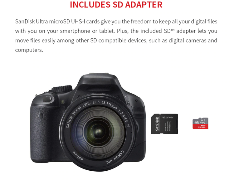 Sandisk Ultra Micro SD Minneskort - 128 GB