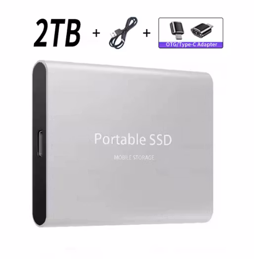 SSD 2TB USB/Typ-C-gränssnitt Extern Hårddisk (refurbished)